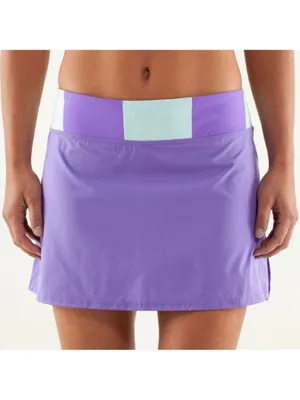 Lululemon Women's Power Purple White Built-in Shorts Pace Setter Run Skirt 8Tall thumbnail 4