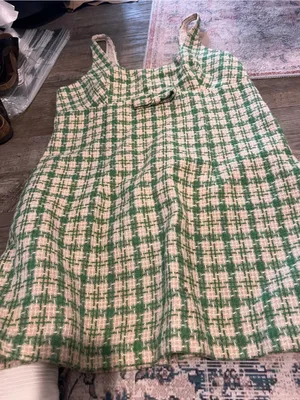 Urban outfitters Green and Cream Plaid Sleeveless Dress thumbnail 7