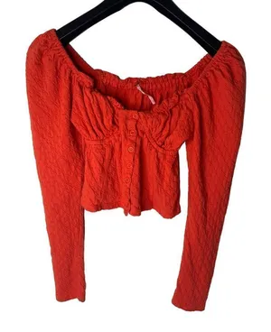 Free People Red Bustier Top boho orange size small thumbnail 1