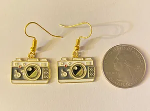Handmade Earrings NEW Kawaii Retro Camera Unisex Gift thumbnail 2