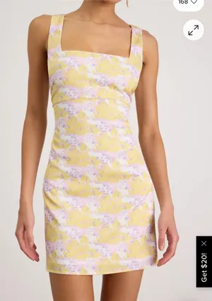 Lulu’s mini floral dress. Cocktail dress. Worn once. Size large square neck. thumbnail 1