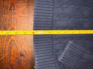 Lands’ End Navy Cable Knit Sweater M 10-12 100% Cotton Collegiate Preppy thumbnail 6
