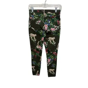 L'AGENCE Margot High Rise Skinny Jeans Guepard Floral Moss Green Cheetah Size 26 thumbnail 8
