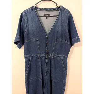 Rails Blue Moon Denim Jumpsuit Wide Leg V-Neck Button Front Blue XXL thumbnail 11