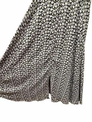 NWT In Bloom Floral Midi Slip Dress Lace Trim Button Front Cottagecore L thumbnail 6