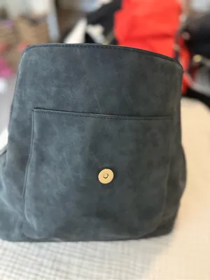 Women's Slate Gray Hex Flap Backpack with Zip Accent Black thumbnail 6