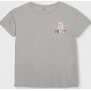 Junk Food We Are Family Embroidered Tee Gray Cotton M thumbnail 1