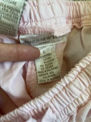 Jones New York Women’s Vintage Light Pink 100% Cotton Pants Size Large thumbnail 4