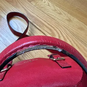 Kate Spade Allen St Raquel Satchel Red Leather Purse with Detachable Strap thumbnail 9