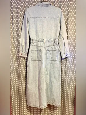 Zara | Long Sleeve Denim Maxi Dress, XS thumbnail 5