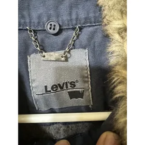 VTG Y2K Levi’s Denim‎ Jacket Collar Button Zip Pocket Blue Dark Women - Size M thumbnail 3
