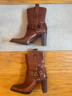 Steve Madden Melita Brown Leather Harness Boots Size 9 thumbnail 2