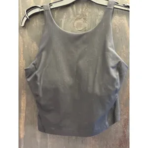 Lululemon Ebb to Street Racerback Crop Tank Top Black Ribbed Size S Built-in Bra thumbnail 2