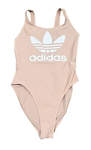 Adidas Women's One Piece Swimsuit Pink Size M Open Back High Leg thumbnail 1