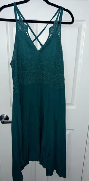 Maurice’s Teal Crochet Trim Dress thumbnail 1