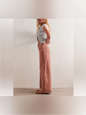 NWOT Free People We The Free CRVY Gia Wide-Leg Jeans - sand dune mauve - 27 thumbnail 5