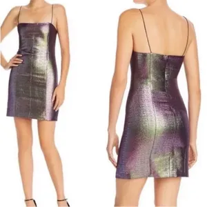 Likely Lurex‎ Haley Metallic Purple Iridescent Mini Cocktail Dress Revolve 4 thumbnail 2