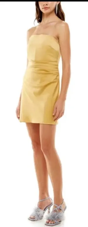 WAYF x Emma Rose Kenny Strapless Gold Minidress Size Small thumbnail 1