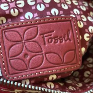 Fossil‎ Red Floral Canvas Leather Trim Crossbody Bag Small Messenger Purse thumbnail 13