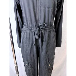 Athleta Summit Cargo Jumpsuit Black Long Sleeve Utility Women's Small‎ thumbnail 2
