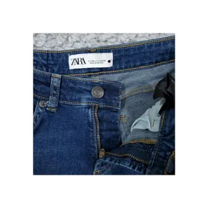 Zara Jeans Cropped Low Rise Flare Dark Wash Blue Stretch Slim Fit Women's Size 2 thumbnail 4