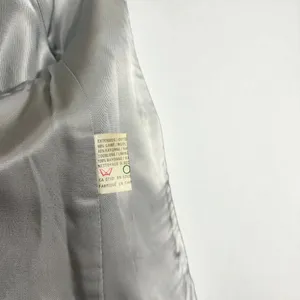 Vintage 90s Cropped Wool Blend Grey & Cream Pointed Lapel Gingham Check Blazer thumbnail 11