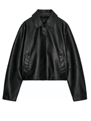 Zara Black Faux Leather Jacket thumbnail 7