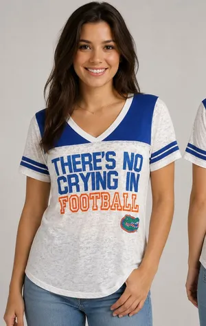 Florida Gators Junior L Burnout Football Tee Soffe NWT White Royal thumbnail 1