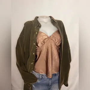 NWT Satin Lace Cami 🦋 Bronze, Toupee, Coquette Y2K Top Medium thumbnail 4