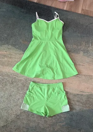 Amazon Green Medium Athletic Dress with Built in Bra and Shorts thumbnail 1
