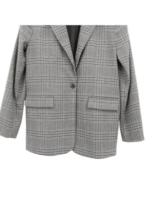 Something Navy Menswear Jacket Grey Steel Kate Plaid Oversized Blazer S thumbnail 6