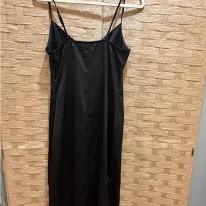 AFRM Revolve Katica Satin Midi Dress In Noir Elegant Black Satin Slip Dress M thumbnail 5
