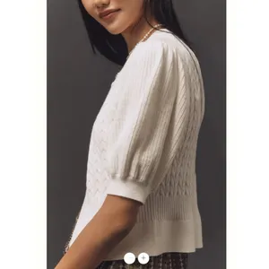 Anthropologie Maeve Short-Sleeve Cable-Knit Cardigan Sweater thumbnail 4