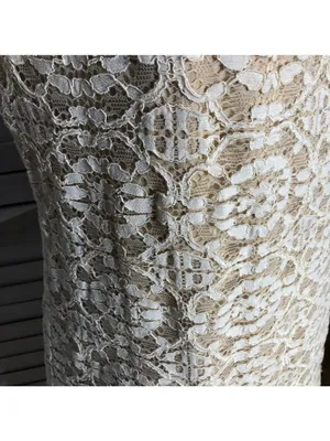 Vintage Y2K Midi Dress Cream Lace flared sleeves coquette romantic boho floral L thumbnail 6