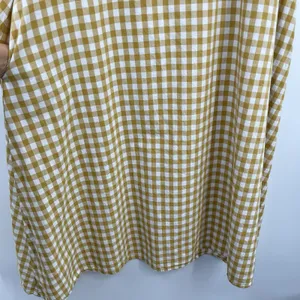 Women Yellow Butter Gingham Dress 2x Relax Midi Coquette Cottage Cotton Granola thumbnail 3