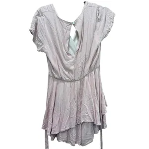 Altar'd State Pink Ruffle Tiered‎ Romper Mauve V-Neck Short Sleeve Medium thumbnail 3