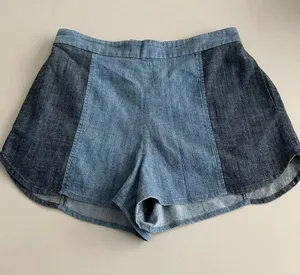 Alice + Olivia Shorts 28 Blue Linen Blend Colorblock Two Tone High Rise thumbnail 1