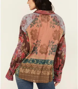We The Free flower patch long sleeve button down blouse thumbnail 3