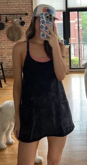 Free People Hot Shot Mini Dress in Black S thumbnail 1