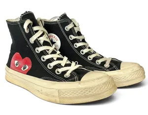 Converse x Comme des Garcons Play Chuck 70 Black Hi CDG Sneakers 4.5/6.5 150204C thumbnail 1