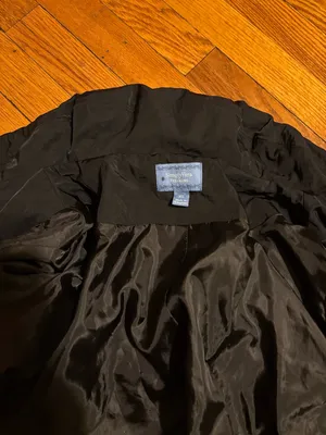 Vera Wang Black Zip-Front Trench Coat thumbnail 3