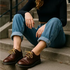 Rare 80’s DR. MARTENS Made in England 3-eye Brown Oxfords AW 1484 - M 9, W 10 thumbnail 1