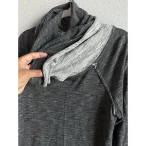 Free People Beach Cocoon Cowl Neck Pullover Top Gray Slouchy Cozycove Boho M/L thumbnail 8