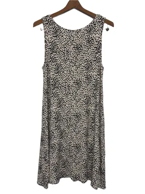 EXPRESS Black & Cream Animal Print Tank Mini Dress Size Large Soft Swingy Summer thumbnail 5
