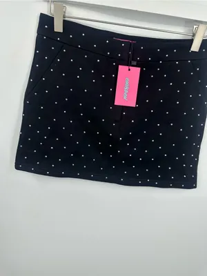 Edikted Black Rhinestone Mini Skirt Size Small Grunge New With Tags thumbnail 3