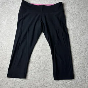 Women's Lululemon 12 Wunder‎ Under Crop Black Reversible Leggings thumbnail 5