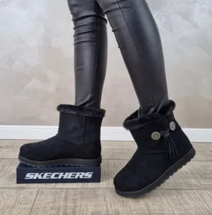 Skechers Black Keepsakes Tribute Faux Fur Lined Concho Tassel Ankle Boots SZ 9 thumbnail 1