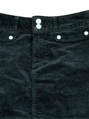 Abercrombie & Fitch Y2K Black Corduroy Mini Skirt Size 2 Mall Goth Indie Grunge thumbnail 2