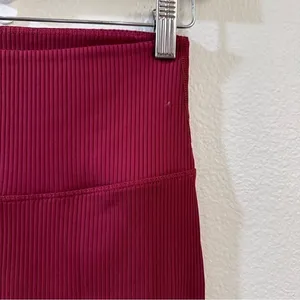 Carbon 38 High Rise Ribbed 7/8 Leggings Ankle‎ Red Size Small thumbnail 6