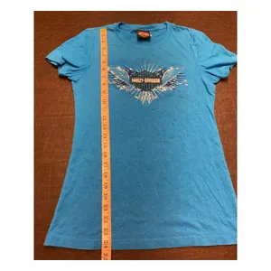 Harley-Davidson Smoky Mountain Blue Winged Logo Graphic Tee Med Biker Y2K thumbnail 5